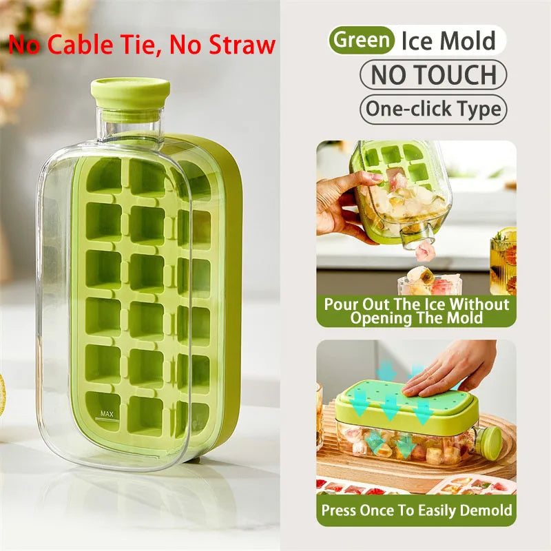 Silicone Ice Bottle Mold with Straw & Lid โ Freezer Ice Cup