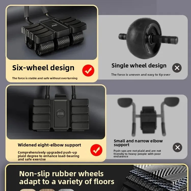 Six-Wheel Automatic Abdominal Wheel.