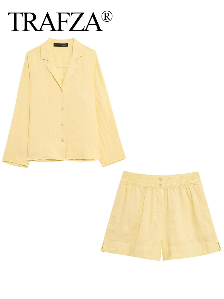 Casual Women Linen Summer Set.