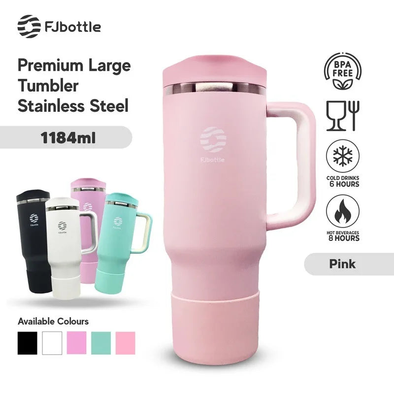 Stainless Steel Tumbler with Handle.