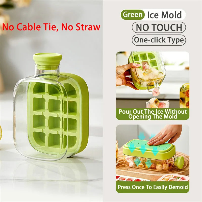 Silicone Ice Bottle Mold with Straw & Lid โ Freezer Ice Cup