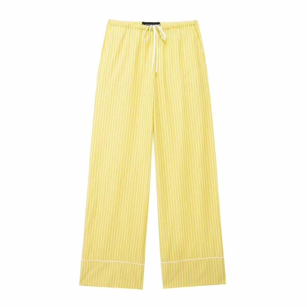 Tyra Yellow Lapel Long Sleeve Shirt