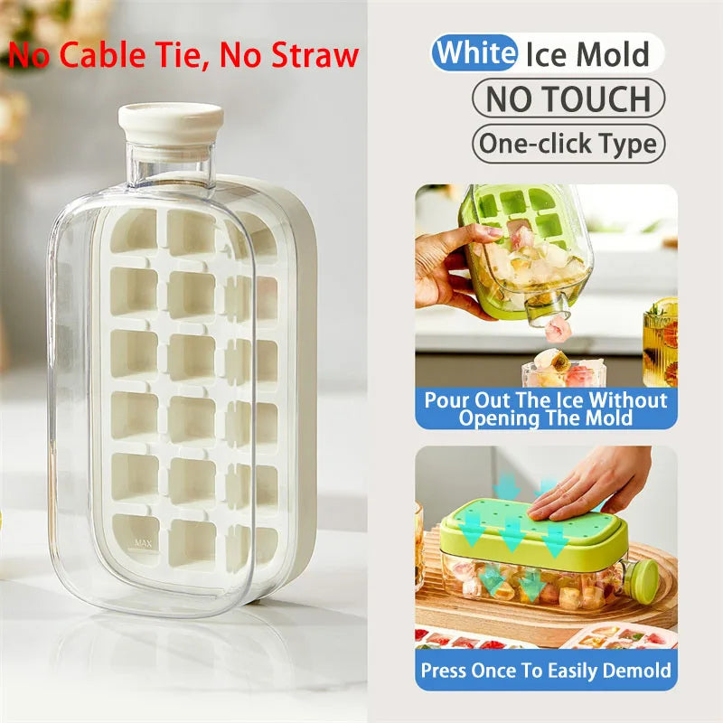 Silicone Ice Bottle Mold with Straw & Lid โ Freezer Ice Cup