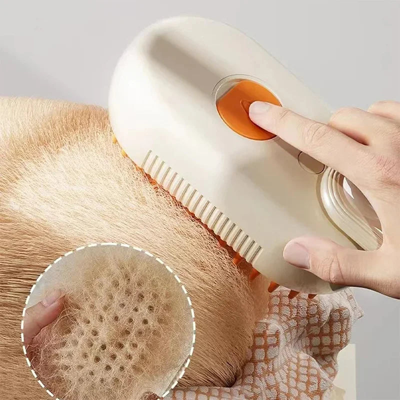 Electric Pet Cleaning Brush with Steam Spray.