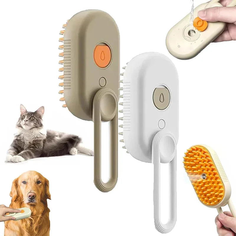Electric Pet Cleaning Brush with Steam Spray.
