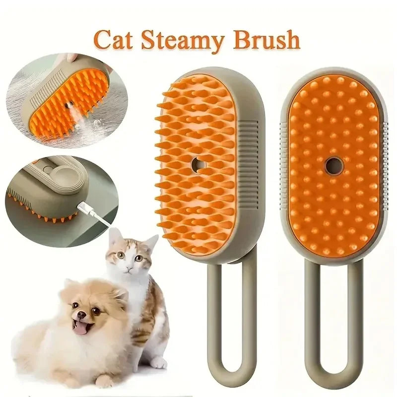 Electric Pet Cleaning Brush with Steam Spray.